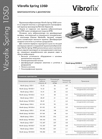 Пружинные виброизоляторы Vibrofix DSD Пружинные виброизоляторы Vibrofix DSD